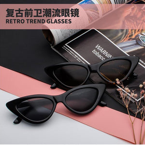 Cat Eye Sunglasses Women 2023 Sun Glasses Mirror Gradient Lens Retro Eyewear UV400  Brand black White Triangle 366