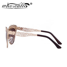 Load image into Gallery viewer, Cat Eye Sunglasses Women Baroque Flower Hollow Metal Frame 2023 Brand Designer Vintage Retro Cateye Sun Glasses Lady Shades S086
