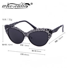 Load image into Gallery viewer, Cat Eye Sunglasses Women Baroque Flower Hollow Metal Frame 2023 Brand Designer Vintage Retro Cateye Sun Glasses Lady Shades S086