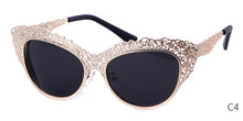 Load image into Gallery viewer, Cat Eye Sunglasses Women Baroque Flower Hollow Metal Frame 2023 Brand Designer Vintage Retro Cateye Sun Glasses Lady Shades S086