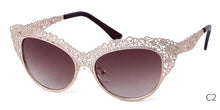 Load image into Gallery viewer, Cat Eye Sunglasses Women Baroque Flower Hollow Metal Frame 2023 Brand Designer Vintage Retro Cateye Sun Glasses Lady Shades S086