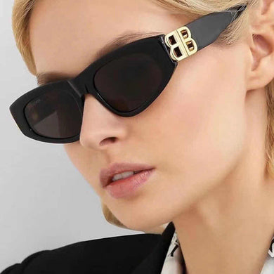Cat Eye  Sunglasses Women 2023 Brand Designer Color Gradient Lens Sun Glasses Cool B Logo Party Beach Glasses UV400