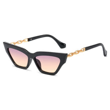 Load image into Gallery viewer, Cat Eye Sunglasses Women  Square Sun Glasses Female Metal Chain Temples Small Frame Purple Oculos De Sol