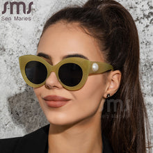 Load image into Gallery viewer, Cat Eye Sunglasses Women Oversized Sun Glasses Pearl UV400 Goggle Shades Big Frames Ladies Eyewear Gafas De Sol
