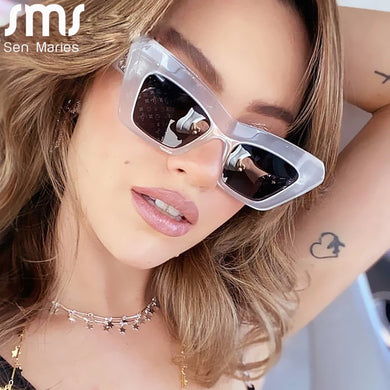 Cat Eye Vintage Sunglasses Women Men Rectangle Retro Brand Designer Sun Glasses Female Male Eyewear Steampunk Oculos De Sol