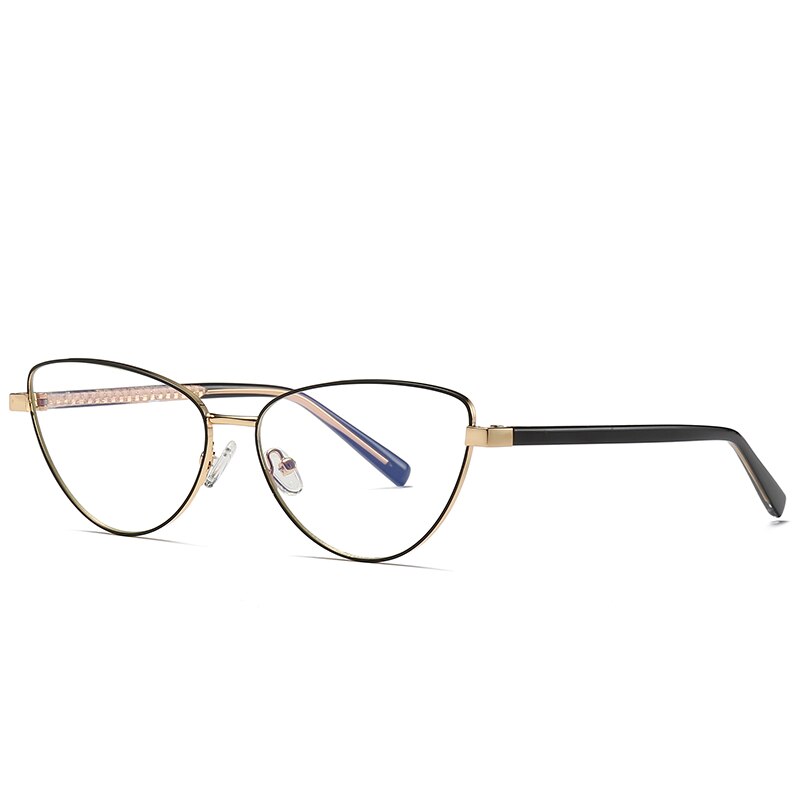 Cat Eye Women Glasses Frame Alloy Full Rim Designer Brand Stylish Eyewear Prescription Spectacles Anti-Scratch
