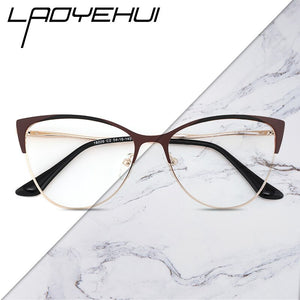 Cat Eye Women's Computer Glasses Female Eyeglasses Frames For Women Spectacles Ladies Round Decorative Prescription Glasses NEW