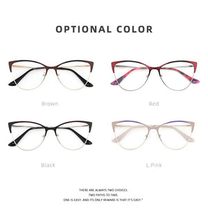Cat Eye Women's Computer Glasses Female Eyeglasses Frames For Women Spectacles Ladies Round Decorative Prescription Glasses NEW
