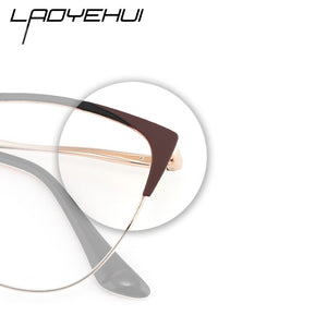 Cat Eye Women's Computer Glasses Female Eyeglasses Frames For Women Spectacles Ladies Round Decorative Prescription Glasses NEW