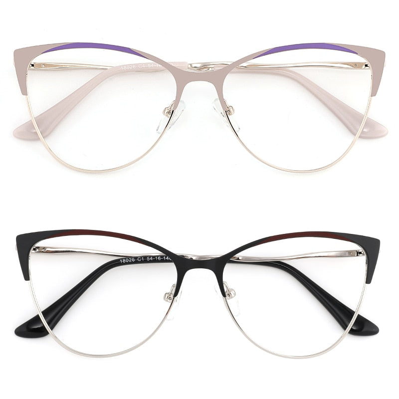 Cat Eye Women's Computer Glasses Female Eyeglasses Frames For Women Spectacles Ladies Round Decorative Prescription Glasses NEW