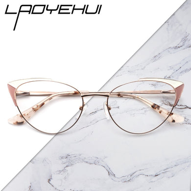 Cat Eye Women's Eyeglasses With Frames Luxury Female Fake Glasses Without Diopters Optical Prescription Eyewear Fashion Brand