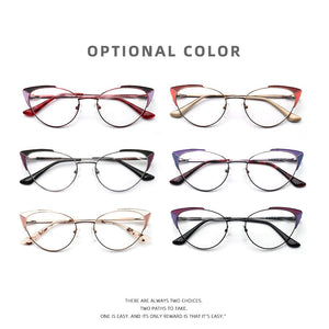 Occhiali da vista da donna Cat Eye con montatura Occhiali finti femminili senza diottrie Marchio di occhiali da vista ottici 