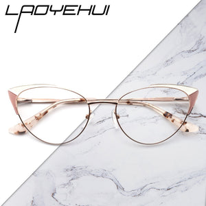 Occhiali da vista da donna Cat Eye con montatura Occhiali finti femminili senza diottrie Marchio di occhiali da vista ottici 