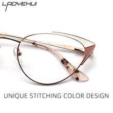 Load image into Gallery viewer, Cat Eye Women&#39;s Eyeglasses With Frames Luxury Female Fake Glasses Without Diopters Optical Prescription Eyewear Fashion Brand