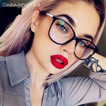 Carica l&#39;immagine nel visualizzatore di Gallery, Cat Eye glasses Frame Women Retro Black Clear Optical Glasses Frame Spectacle Gafas oculos eyewear Transparent fake glasses 2022