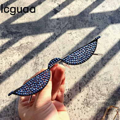 Cat Eyes Crystal Bling Bling Sunglasses Women 2023 Vintage Pearl Rhinestone  Sun Glasses Women Sonnenbrille