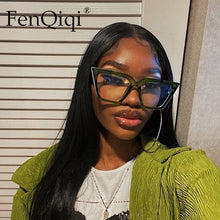 Load image into Gallery viewer, Cat Eyes Sunglasses Big Frame Women Sun Glasses  Brand Designer Blue Light Eyeglasses Frames Opyical Oculos De Grau Femini