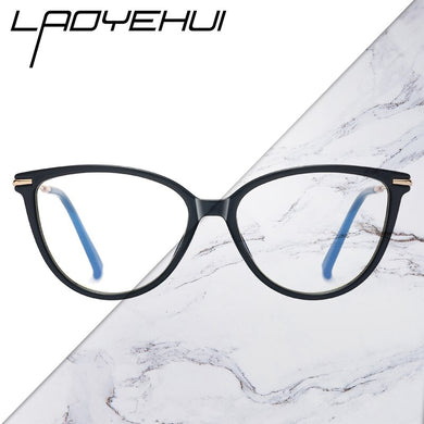 Cat's Eye Transparent Computer Round Glasses Blue Light Blocking Eyeglass Frame For Women Prescription Eyewear Women's Eyepieces