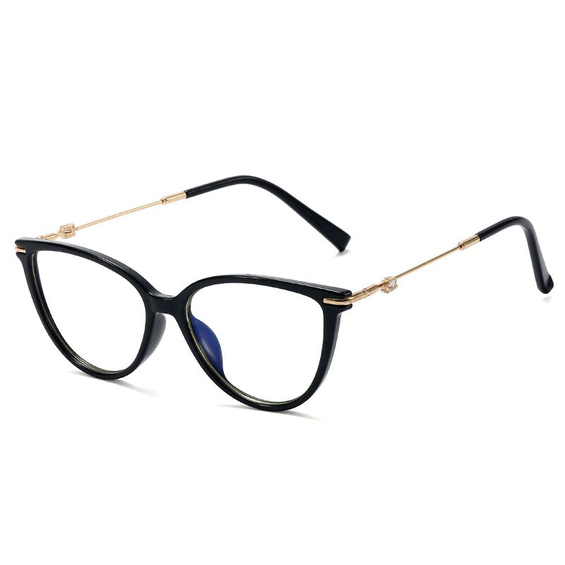 Cat's Eye Transparent Computer Round Glasses Blue Light Blocking Eyeglass Frame For Women Prescription Eyewear Women's Eyepieces