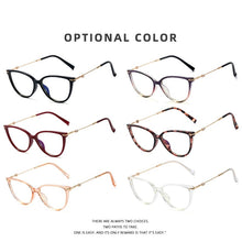 Load image into Gallery viewer, Cat&#39;s Eye Transparent Computer Round Glasses Blue Light Blocking Eyeglass Frame For Women Prescription Eyewear Women&#39;s Eyepieces