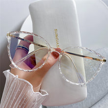Load image into Gallery viewer, Cateye Blue Light Blocking Glasses Women Anti Eye Strain Computer Eyeglasses Frames Anti UV Clear Lens