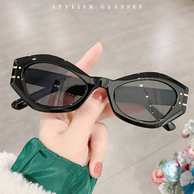 Cateye Vintage Sunglasses For Women Retro Personalized Round Frame Sunglasses Ins Trend Candy Color Sunglasses UV400