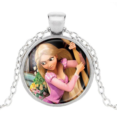 brand Ladies The Long Chain Jewelry Necklace Crystal Cabochon Princess Elsa Anna Snow Queen Pendant Necklace For Girls