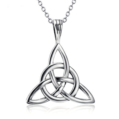 Collana da donna in argento sterling massiccio con nodo celtico triquetra 
