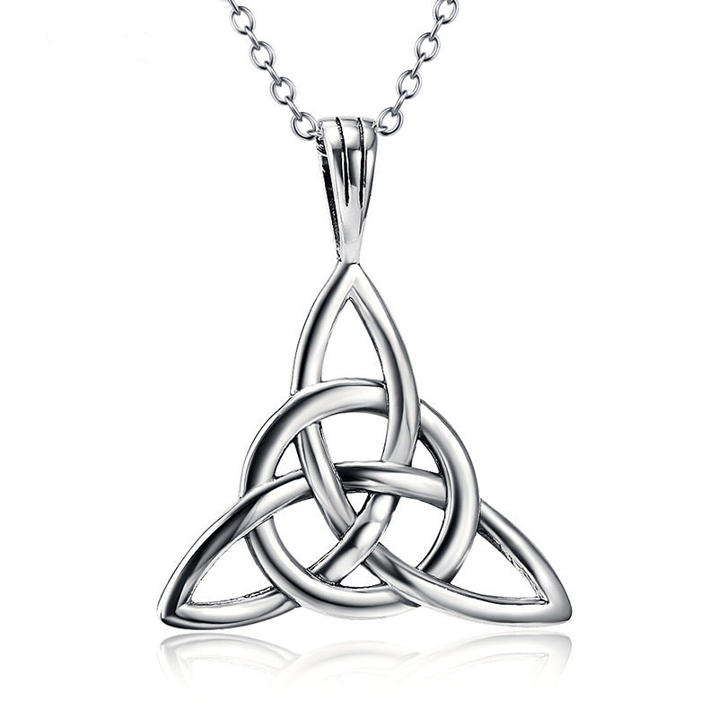 Collana da donna in argento sterling massiccio con nodo celtico triquetra 