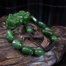 Carica l'immagine nel visualizzatore di Gallery, Certificate nature hetian green brave troops jade Beadse Lucky Bracelet Adjustable with gift box