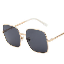 Load image into Gallery viewer, Chain-Detailed Square Frame Sunglasses for Women UV400 Pendant  Pink Gradient Sun Glasses