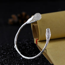 Carica l'immagine nel visualizzatore di Gallery, Chalcedony Bracelet 2cm*1cm Stone Women Chinese National Ethnic 925 Sterling Silver Fine Jewelry Flower Hand Made Bracelets New