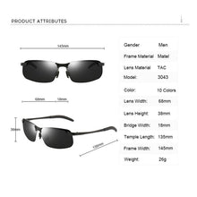 Carica l&#39;immagine nel visualizzatore di Gallery, Chameleon Pochromic Sunglasses Men Women Polarized Driving Fishing PC Frame Sunglasses Day Night Vision UV400