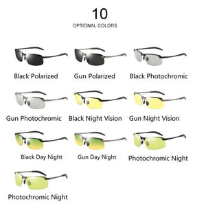 Chameleon Pochromic Sunglasses Men Women Polarized Driving Fishing PC Frame Sunglasses Day Night Vision UV400