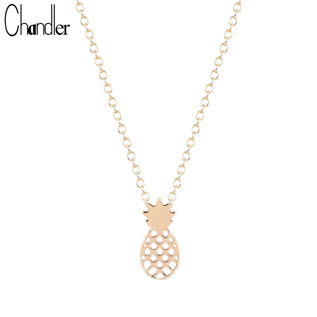 New Gold Silver Plated Tiny Pineapple Pendant Necklaces Fruit Coliers For Women Gifts Accessaries Collar Colar de Plata