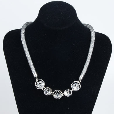 High Quality 3Styles Gold Color Mesh Statement Necklace Crystal Pendant Choker Necklace For Women Jewelry