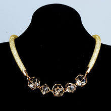 Load image into Gallery viewer, High Quality 3Styles Gold Color Mesh Statement Necklace Crystal Pendant Choker Necklace For Women Jewelry