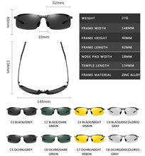 Load image into Gallery viewer, Change Color Pochromic Sunglasses Men Polarized Chameleon Glasses Male Sun Glasses Day Night Vision Driving Eyewear Gafas
