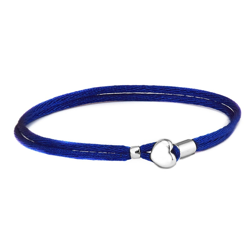 Charm Bracelets for Women 100% 925 Sterling-Silver-Jewelry Dark Blue Fabric Cord Bracelet DIY Fine Jewelry Wholesale
