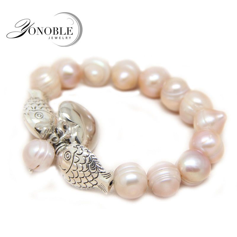Charm baroque pearl bracelets for women,white purple trendy real natural pearl bracelet jewelry girlfriend birthday