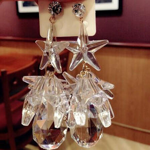 Brand Trendy Big Crystal Statement Earrings Hyperbole Drop Earrings Women Party Hanging Earrings Jewelry Wholesale