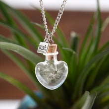 Carica l&#39;immagine nel visualizzatore di Gallery, Affascinante collana con bottiglia di vetro Vinatge Dandelion Wish Collane con pendente in vetro per accessori di gioielli da donna 