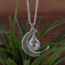 Carica l&#39;immagine nel visualizzatore di Gallery, Affascinante collana con bottiglia di vetro Vinatge Dandelion Wish Collane con pendente in vetro per accessori di gioielli da donna 