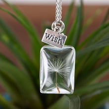 Carica l&#39;immagine nel visualizzatore di Gallery, Affascinante collana con bottiglia di vetro Vinatge Dandelion Wish Collane con pendente in vetro per accessori di gioielli da donna 