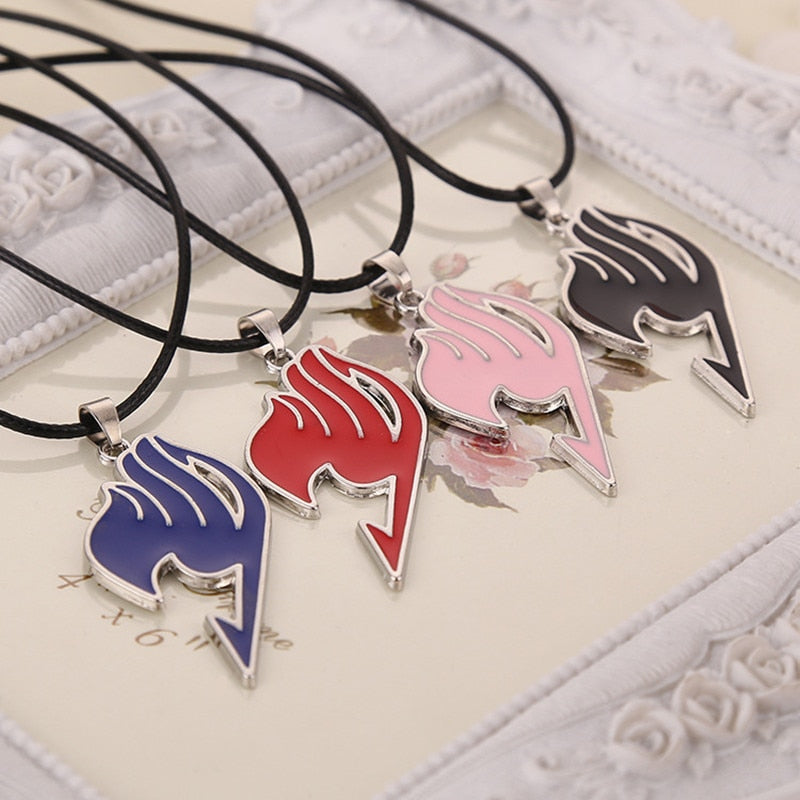 Charming Jewelry Alloy Fairy Tail Guild Sign Pendant Necklace 5 Colors Drop Shipping CND217