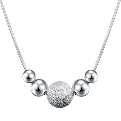 Charms wedding party silver plated new cute lady bead women necklace jewelry silver jewelry fashion cute pendant necklace LN019