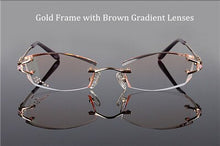 Load image into Gallery viewer, Chashma Brand Eyeglasses Diamond Trimmed Rimless Glasses Titanium Fashionable Lady Eyeglasses Spectacle Frames Women