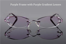Load image into Gallery viewer, Chashma Brand Eyeglasses Diamond Trimmed Rimless Glasses Titanium Fashionable Lady Eyeglasses Spectacle Frames Women