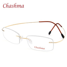 Load image into Gallery viewer, Chashma Brand Titanium Optical Glasses Women and Men Rimless Ultra Light 2 G Only Frame