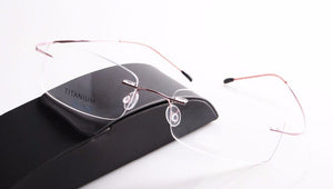 Chashma Brand Titanium Rimless Glasses  Myopia Glasses Frame for Man and Woman